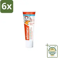 Elmex Gel-Tandpasta Peuter (0-5 Jaar) 75 ml - Voordeelverpakking - 6 stuks - Aminfluoride tandpasta - Remineralisatie tandpasta