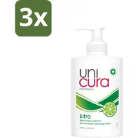 Unicura 3 x Vloeibare Handzeep Ultra 250 ml - Handzeep - Antibacteriële Handzeep - Handverzorging - Hygiëne - Natuurlijke Handzeep