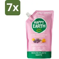 Happy Earth 7 x – Handzeep Navulling – 100% Natuurlijk Lavender Ylang – 600 ml - Handzeep Navulling - Natuurlijke Handzeep - Vegan Handzeep - Lavendel Handzeep - Ylang Handzeep