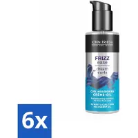 John Frieda 6 x – Haarolie – Dream Curls Curl Defining Crème Oil – Krulverzorging – 100 ml - Kruldefinitie - Krulversterking - Haarvoeding - Krulcrème - Haarolie