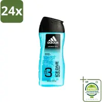 Adidas - 3-in-1 Douchegel - Ice Dive Refreshing - Marine Extract - 250 ml - Voordeelverpakking - 24 stuks - Ice Dive Douche & Shampoo - Verfrissend