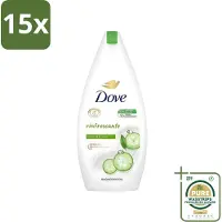 Dove 15 x - Douchegel - Refreshing - Komkommer & Groene thee - Verfrissend - 400 ml - Grootverpakking - Douchegel - Frisheid - Verfrissend - Kalmerende Scrub - Uitdroging Voorkomen