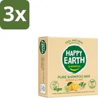 Happy Earth 3 x – Shampoo Bar – 100% Natuurlijk Repair & Care – 70 g - Shampoo Bar - Natuurlijke Shampoo - Vegan Shampoo - Droog Haar - Beschadigd Haar