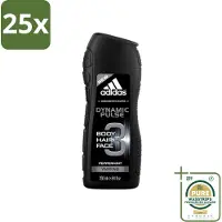 Adidas 25 x - 3-in-1 Douchegel - Dynamic Pulse - Pepermunt - Vivifying - 250 ml - Grootverpakking - Douchegel - 3-in-1 - Lichaam - Gezicht - Haar