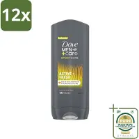 Dove - Douchegel - Men+ Care Active Fresh - Verfrissend en langdurige bescherming - 400 ml - Voordeelverpakking - 12 stuks - Actieve mannen - Energie