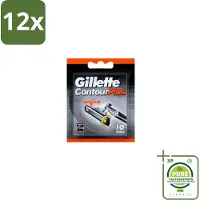 Gillette Contour Plus – Wegwerpscheermesjes – 10 mesjes - Voordeelverpakking - 12 stuks - Scheermesjes - Scheermes