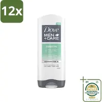 Dove - Shower Gel - 3-in-1 - Men Care Sensitive - Verfrissend en zacht - 400 ml - Voordeelverpakking - 12 stuks - Gevoelige huid - 3-in-1