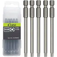 Luna Torx T30 Lange Bits 89mm 5 Stuks - Ideaal voor Moeilijk Bereikbare Schroeven