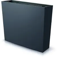 Famanu – Langwerpige plantenbak voor buiten, hoog en rechthoekig voor zichtbescherming, antracietkleurig, afmetingen 58 x 18 x 50 cm