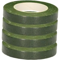 HBX natural living Bloementape - 4x - groen - zelfklevend - 27m x 1cm - bloemendraad/bloemistentape