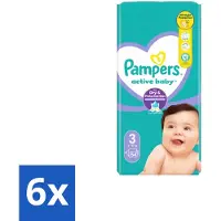 Pampers – Luiers – Active Baby Maat 3 – 54 Luiers - Voordeelverpakking - 6 stuks