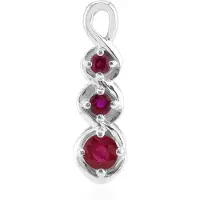 Cavill - Luxe Zilveren Hanger 925 Sterling - 0,315 ct Birmese Robijn - Ronde Edelsteen - Elegante Dames Sieraden Kettinghanger