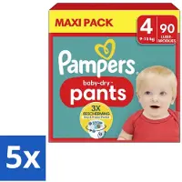 Pampers – Luierbroekjes – Baby Dry Pants Maat 4 – 90 Luiers - Bulkverpakking - 5 stuks
