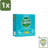 Happy Earth 1 x – Shower Bar – 100% Natuurlijk Cedar Lime – 90 g- Shower Bar - Natuurlijke Douchegel - Ceder En Limoen - 100% Natuurlijke Ingrediënten - Vegan