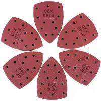 Famanu – Set van 120 stuks schuurpapier voor driehoekschuurmachine, 105x152 mm, 11-gats klittenband schuurplaten met diverse korrelgroottes