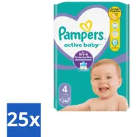 Pampers – Luiers – Active Baby Maat 4 – 46 Luiers - Bulkverpakking - 25 stuks
