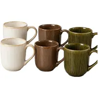 Mica Decorations Koffiemok Nusa - 6x stuks - 11 x 9 cm - keramiek - theemok