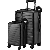 Nohrd Kofferset - 2 delig - 38L Handbagage + 110L Ruimbagage - Lichtgewicht - Trolley - Reiskoffer Set - Zwart