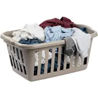 Storage solutions Wasmand van 40 liter - 60 x 40 x 26 cm - - taupe - kunststof - wasgoed manden - huishouden