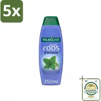 Palmolive 5 x Shampoo Anti-Roos 350 ml - Grootverpakking - Anti-roos Shampoo - Wilde Munt Shampoo - Roosbestrijdend Shampoo - Gezonde Hoofdhuid - Verfrissend Haar