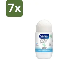 Sanex 7 x – Deo Roll-on – Bamboo Invisible Fresh – 50 ml - Bamboo Deodorant - Onzichtbare Deodorant - Deodorant Roll-on - Frisheid - Kledingbescherming