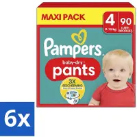 Pampers – Luierbroekjes – Baby Dry Pants Maat 4 – 90 Luiers - Voordeelverpakking - 6 stuks