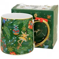 Duo Kerstmok met strepen 450 ml - Elegante Porseleinen Mok