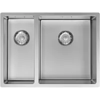 Pure.Sink Comfort 1,5 anderhalve RVS spoelbak 18+34 cm grote bak rechts PCM183440-02