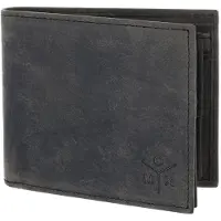 OXMOX Leren portemonnee Leather RFID Protect Querscheinbörse Ox 2.0 Embossed Vintage Black zwart