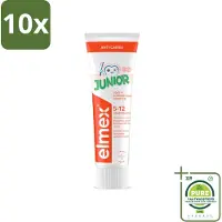 Elmex 10 x Gel-Tandpasta Junior (5-12 Jaar) 75 ml - Grootverpakking - Tandpasta Voor Kinderen - Gaatjesbescherming - Aminfluoride - Tandpasta Gel - Kindertandpasta