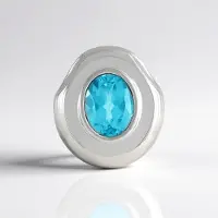 Cavill - Zilveren Hanger - 925 Sterling Zilver Platina Verguld - Paraiba Blauwe Topaas 2,04 ct - Ovaal Edelsteen - MONOSONO Elegant