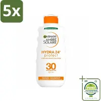 Garnier 5 x - Ambre Solaire - Hydraterende Zonnebrand Melk - SPF 30 - 200 ml - Grootverpakking - Zonnescherm - Zonnebrandmelk - Hydraterende Zonnebrandmelk - SPF 30 - Zonbescherming