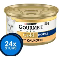 Gourmet Gold Mousse - 24 x 85 g - Kalkoen - Kattenvoer Natvoer