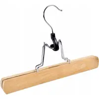 Gockowiak 2x Houten Broekenhanger met Clips - Natuurlijk Hout