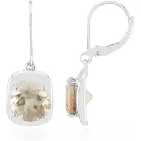 Cavill - Zilveren oorbellen - 925 Sterlingzilver gerhodineerd - 4,199 Ct Oregon zonnesteen rondgeslepen - Elegante hangende oorbellen dames