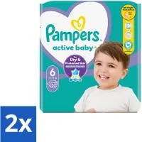 Pampers Active Baby Luiers Maat 6 (13-18 kg) 32 stuks per verpakking - Voordeelverpakking - 2 stuks