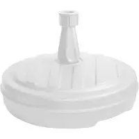 Famanu – Kunststof parasolstandaard, rond, diameter 43 cm, wit, vulbaar met 13 liter water of zand, parasolhouder voor stabiele ondersteuning
