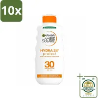 Garnier 10 x - Ambre Solaire - Hydraterende Zonnebrand Melk - SPF 30 - 200 ml - Grootverpakking - Zonnescherm - Zonnebrandmelk - Hydraterende Zonnebrandmelk - SPF 30 - Zonbescherming