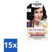 Schwarzkopf Poly Palette – Haarverf – 1-0 Natuurlijk Zwart – 115 ml - Bulkverpakking - 15 stuks