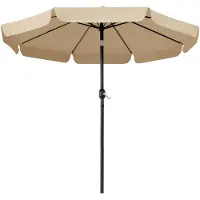 Famanu – Parasol met volant, diameter 267,5 cm, kantelbare tuinparasol met UV-bescherming, stabiele 8 ribben, ideaal voor balkon, terras en tuin