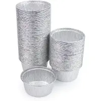 Famanu – Set van 100 individuele aluminium bakvormen voor cupcakes, eiercrème, muffins en taarten, 150 ml