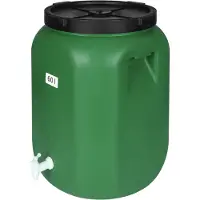 ALLVIA Waterton - Regenton - Watertank - met Kraanwaterbus - met Dekselbus - 60L - Groen - 42cm x 42cm x 65cm