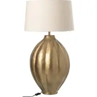 J-Line Geribbelde tafellamp - aluminium - goud