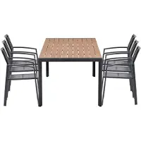 Garden Impressions Cosmo/Felini tuinset 6 personen teaklook tafel 220 cm