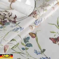 ANRO Tafelkleed Fijne bloemen Meerkleurig Rond Ø100cm Rechte rand Afwasbaar Waterafstotend Binnen & Buiten