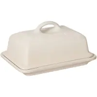 Famanu – Botervloot van aardewerk, 900 gram, afmetingen 17 x 12,5 x 9 cm, meringue kleur
