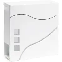 Famanu – Modern design brievenbus met krantenrol, wandbrievenbus in wit met poedercoating, inclusief krantenvak