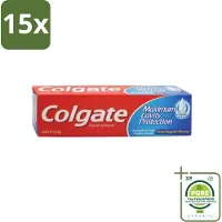 Colgate 15 x Tandpasta Maximum Cavity Protection 100 ml - Grootverpakking - Tandpasta - Gaatjesbescherming - Witte Tanden - Vlekverwijdering - Fluoridetandpasta