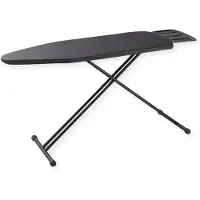 Famanu – Inklapbare strijkplank met stoomunithouder, 125 x 45 cm, denim zwart, ideaal voor efficiënt strijken