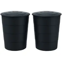 Famanu – 510L waterton regenton met deksel, set van 2, antraciet